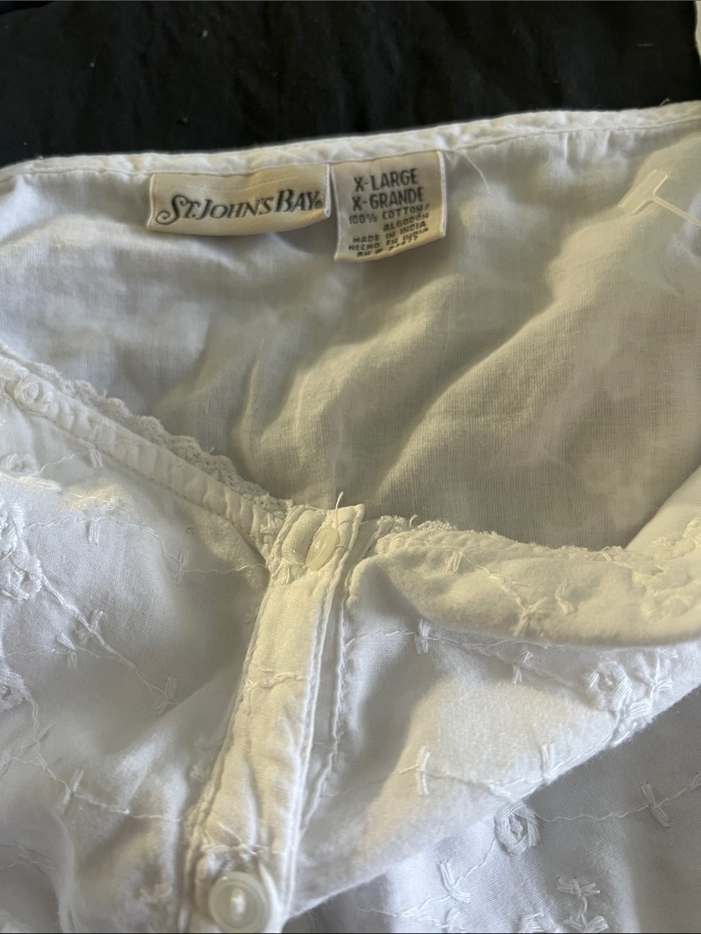 St. John's Bay White Eyelet Camisole Top - Picture 2 of 7